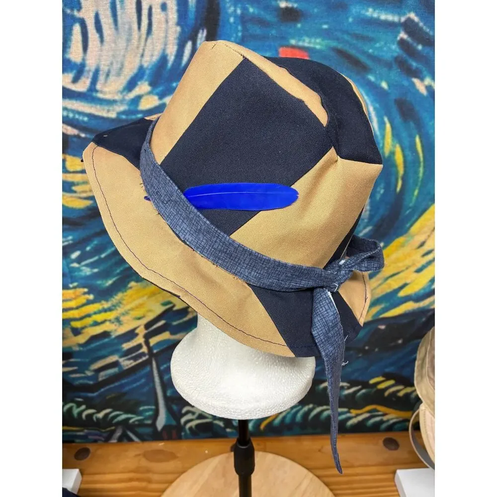 Handcrafted Upcycled Sailcloth Fedora Hat | Medium | One of a Kind